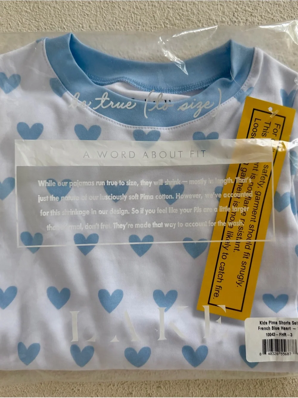 L.L.Bean Blue Heart Kids Pajama Top - Blue
